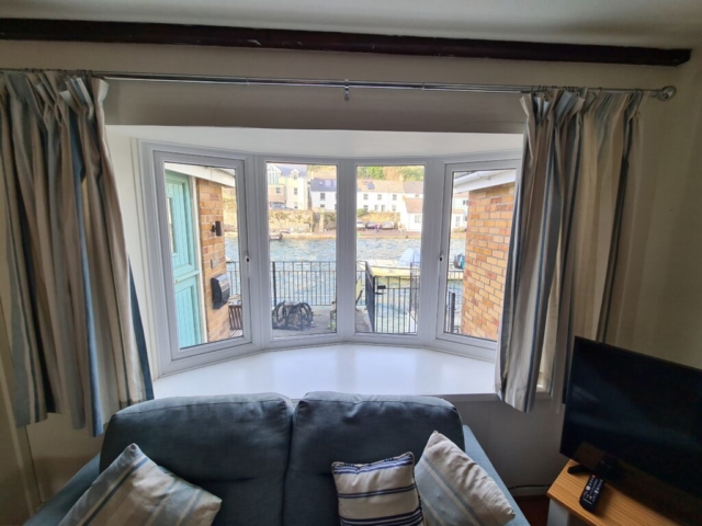 Living room window view of the harbour